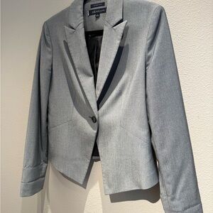 Anne Klein Gray Blazer with Tailored Fit and Notched Lapels